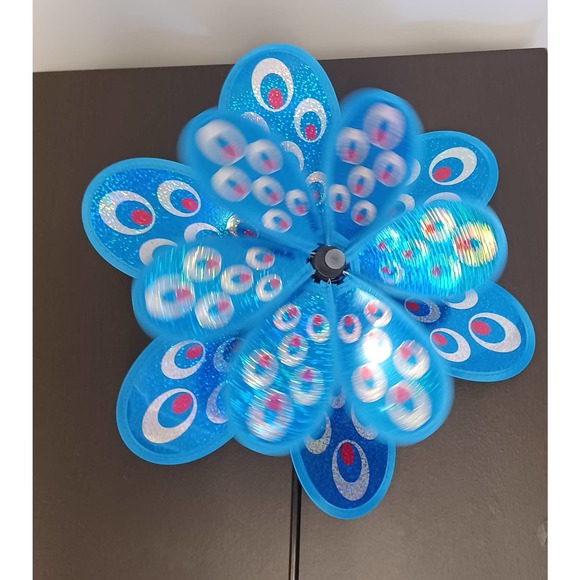 Yard Spinner NEW 3D LARGE Double Petal Wind with Stake Flower is 15 Inches Wide! - Picture 2 of 10